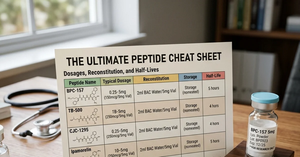 The Ultimate Peptide Cheat Sheet: Dosages, Reconstitution, and Half-Lives
