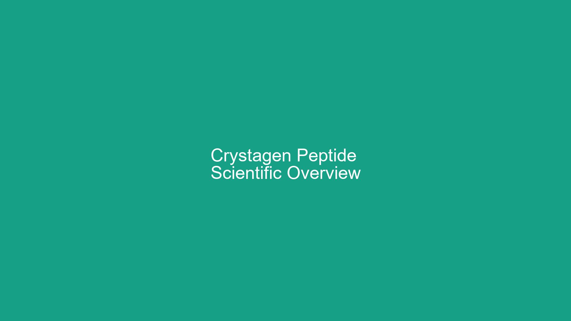 What is Crystagen Peptide? Scientific Overview, Uses & Protocols